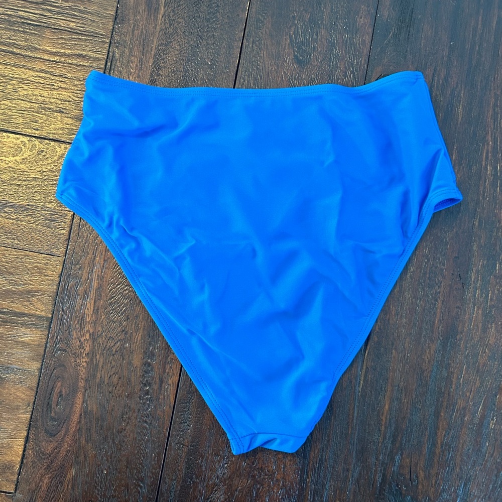 Wrap Bralette & Spliced High Waist Bikini Set- Royal Blue - Picture 14 of 15